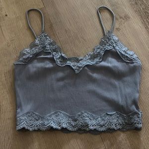 Shein Lace Blue Crop Top (Size XS)